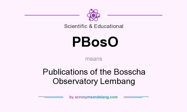 What does PBosO mean? It stands for Publications of the Bosscha Observatory Lembang