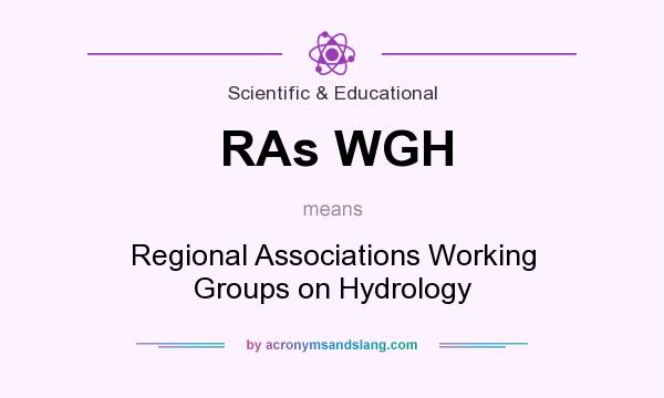What does RAs WGH mean? It stands for Regional Associations Working Groups on Hydrology