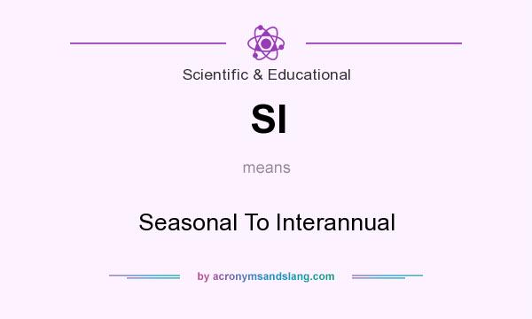 What does SI mean? It stands for Seasonal To Interannual