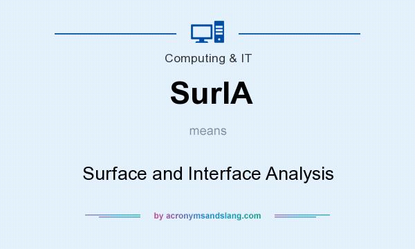 What does SurIA mean? It stands for Surface and Interface Analysis