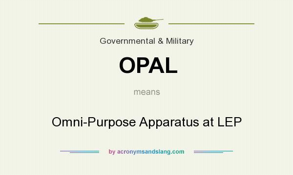 What does OPAL mean? It stands for Omni-Purpose Apparatus at LEP