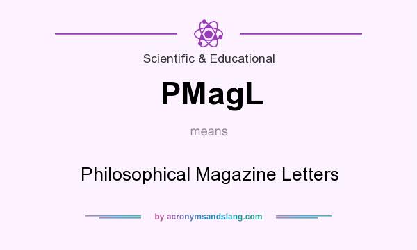 What does PMagL mean? It stands for Philosophical Magazine Letters