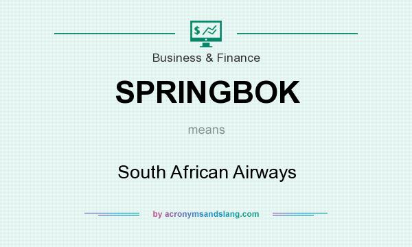 What does SPRINGBOK mean? It stands for South African Airways