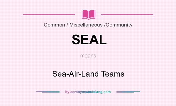 What does SEAL mean? It stands for Sea-Air-Land Teams