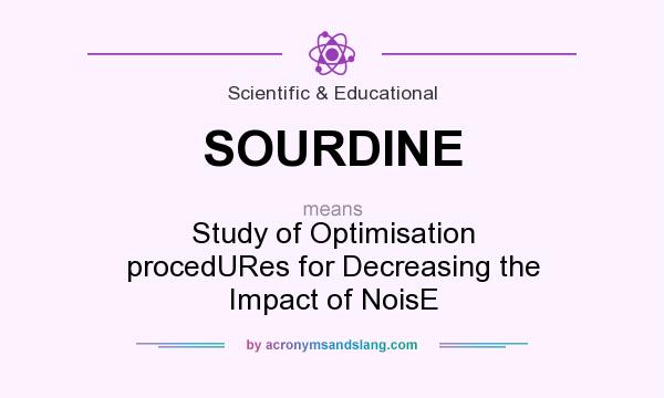 What does SOURDINE mean? It stands for Study of Optimisation procedURes for Decreasing the Impact of NoisE