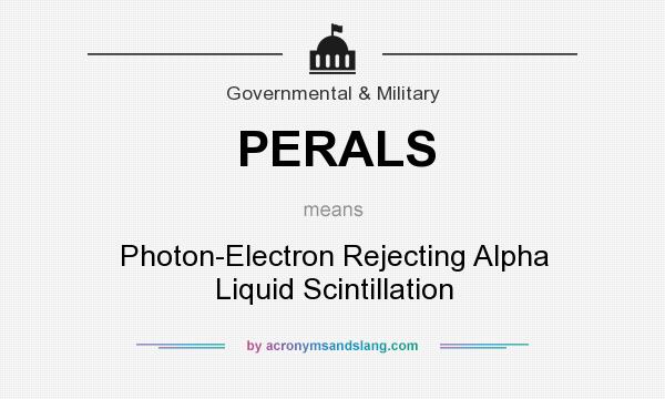 What does PERALS mean? It stands for Photon-Electron Rejecting Alpha Liquid Scintillation