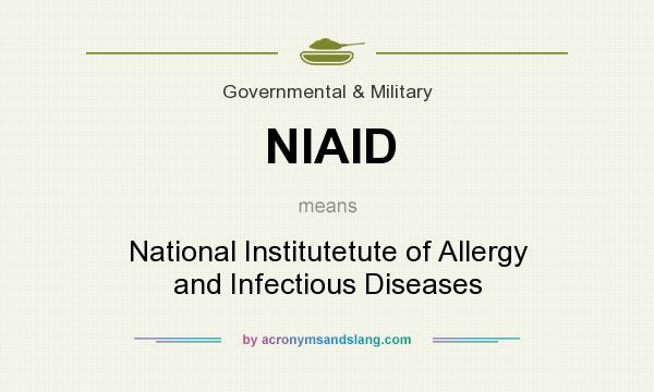 What does NIAID mean? It stands for National Institutetute of Allergy and Infectious Diseases