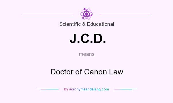 What does J.C.D. mean? It stands for Doctor of Canon Law