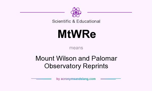 What does MtWRe mean? It stands for Mount Wilson and Palomar Observatory Reprints