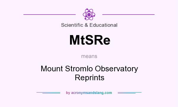 What does MtSRe mean? It stands for Mount Stromlo Observatory Reprints