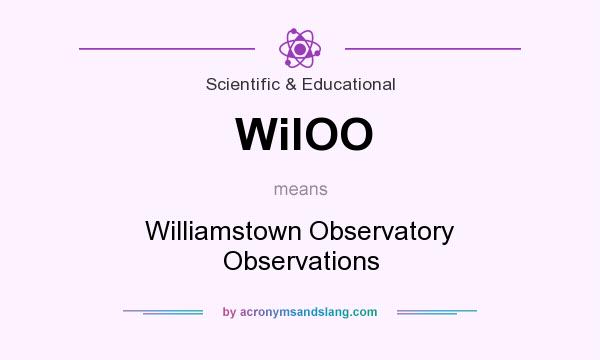 What does WilOO mean? It stands for Williamstown Observatory Observations