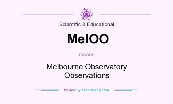 What does MelOO mean? It stands for Melbourne Observatory Observations