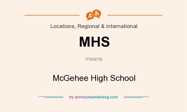 What does MHS mean? It stands for McGehee High School