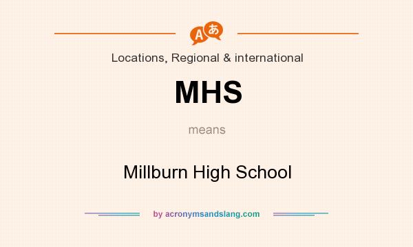 What does MHS mean? It stands for Millburn High School