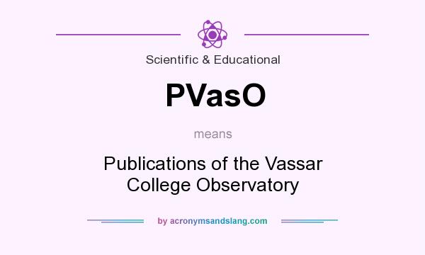 What does PVasO mean? It stands for Publications of the Vassar College Observatory