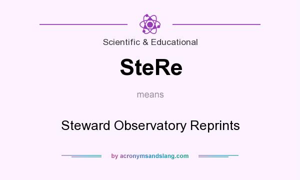 What does SteRe mean? It stands for Steward Observatory Reprints