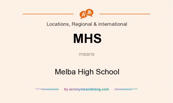 What does MHS mean? It stands for Melba High School