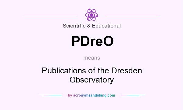 What does PDreO mean? It stands for Publications of the Dresden Observatory