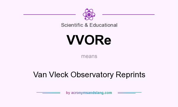 What does VVORe mean? It stands for Van Vleck Observatory Reprints