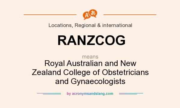 What does RANZCOG mean? It stands for Royal Australian and New Zealand College of Obstetricians and Gynaecologists
