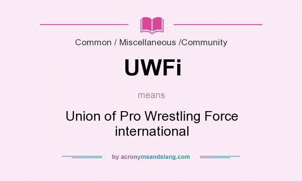 What does UWFi mean? It stands for Union of Pro Wrestling Force international