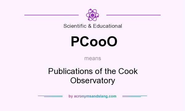 What does PCooO mean? It stands for Publications of the Cook Observatory