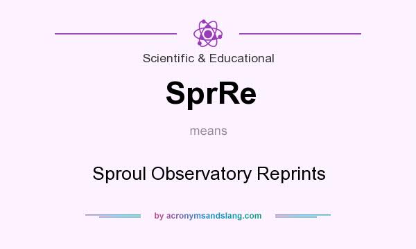 What does SprRe mean? It stands for Sproul Observatory Reprints