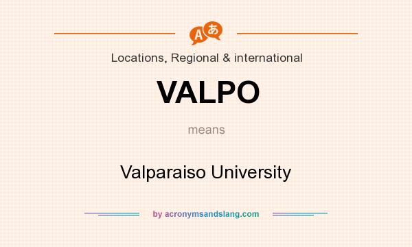 What does VALPO mean? It stands for Valparaiso University