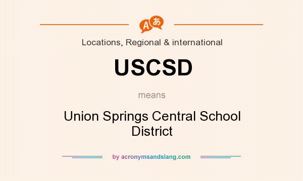 What does USCSD mean? It stands for Union Springs Central School District