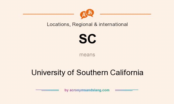 What does SC mean? It stands for University of Southern California