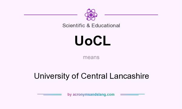 What does UoCL mean? It stands for University of Central Lancashire