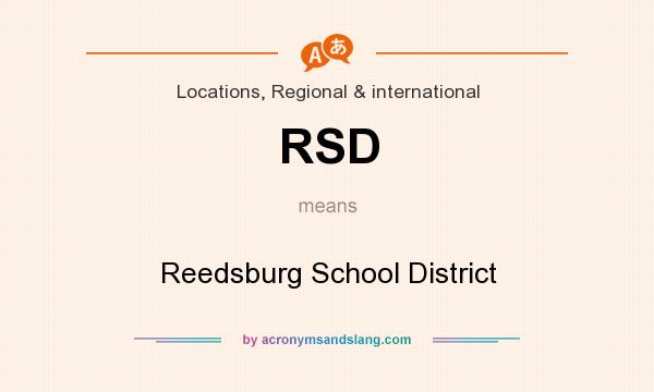 What does RSD mean? It stands for Reedsburg School District
