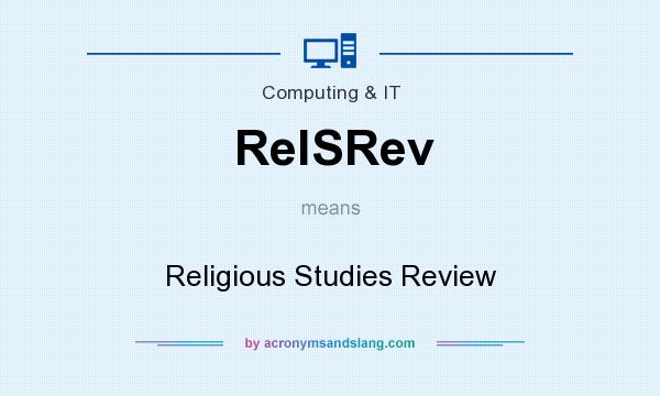 What does RelSRev mean? It stands for Religious Studies Review