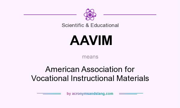 What does AAVIM mean? It stands for American Association for Vocational Instructional Materials