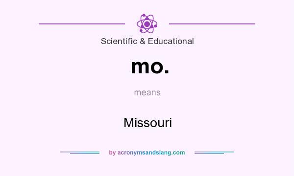 What does mo. mean? It stands for Missouri