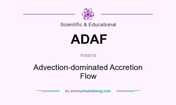 What does ADAF mean? It stands for Advection-dominated Accretion Flow