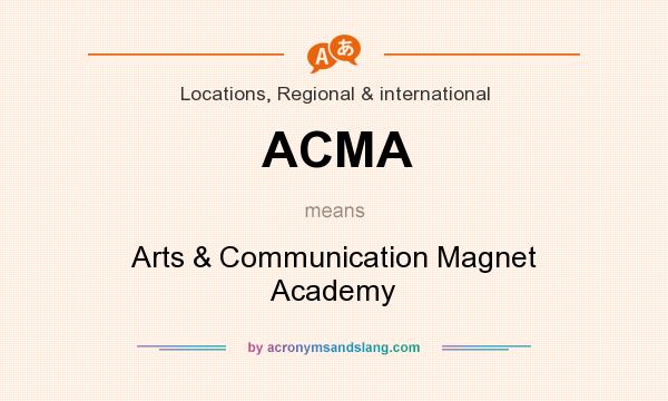 What does ACMA mean? It stands for Arts & Communication Magnet Academy