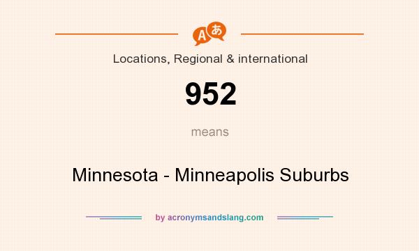 What does 952 mean? It stands for Minnesota - Minneapolis Suburbs