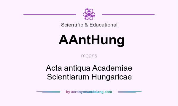What does AAntHung mean? It stands for Acta antiqua Academiae Scientiarum Hungaricae