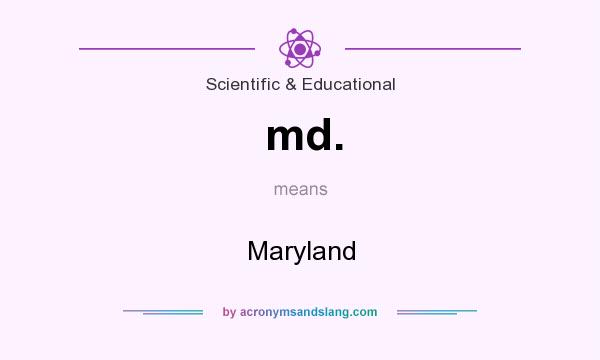 What does md. mean? It stands for Maryland
