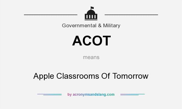 What does ACOT mean? It stands for Apple Classrooms Of Tomorrow