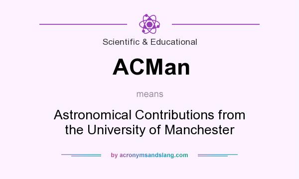 What does ACMan mean? It stands for Astronomical Contributions from the University of Manchester
