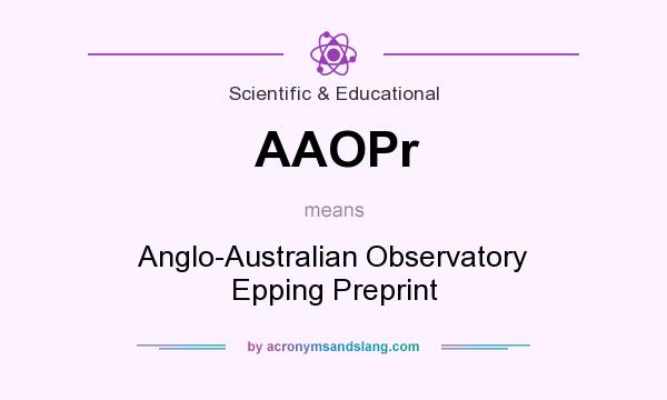 What does AAOPr mean? It stands for Anglo-Australian Observatory Epping Preprint