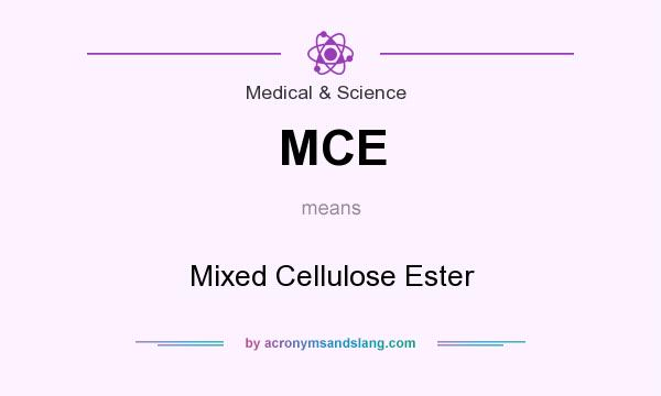 What does MCE mean? It stands for Mixed Cellulose Ester