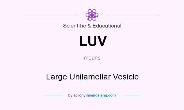 What does LUV mean? It stands for Large Unilamellar Vesicle