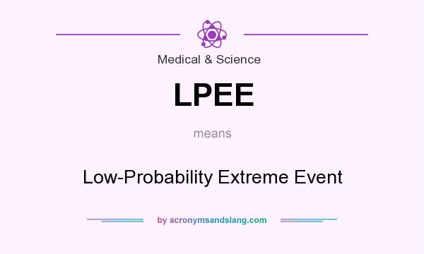 What does LPEE mean? It stands for Low-Probability Extreme Event