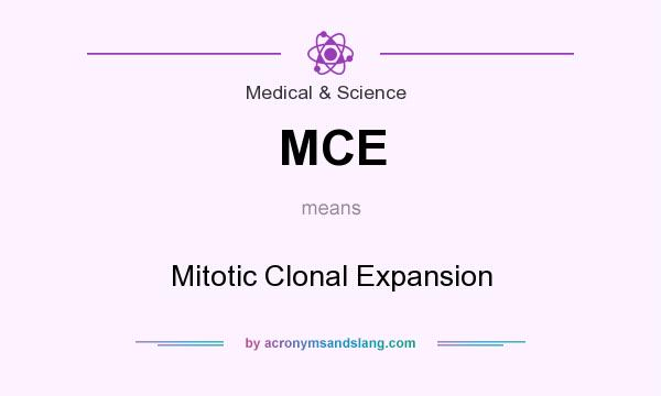 What does MCE mean? It stands for Mitotic Clonal Expansion