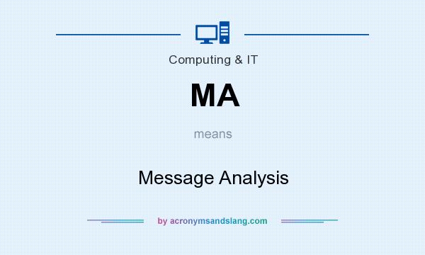 What does MA mean? It stands for Message Analysis