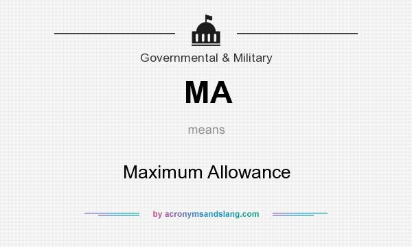 What does MA mean? It stands for Maximum Allowance