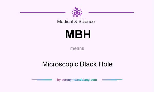 What does MBH mean? It stands for Microscopic Black Hole
